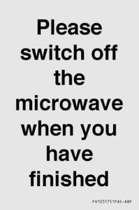 Please switch off the microwave when you have finished